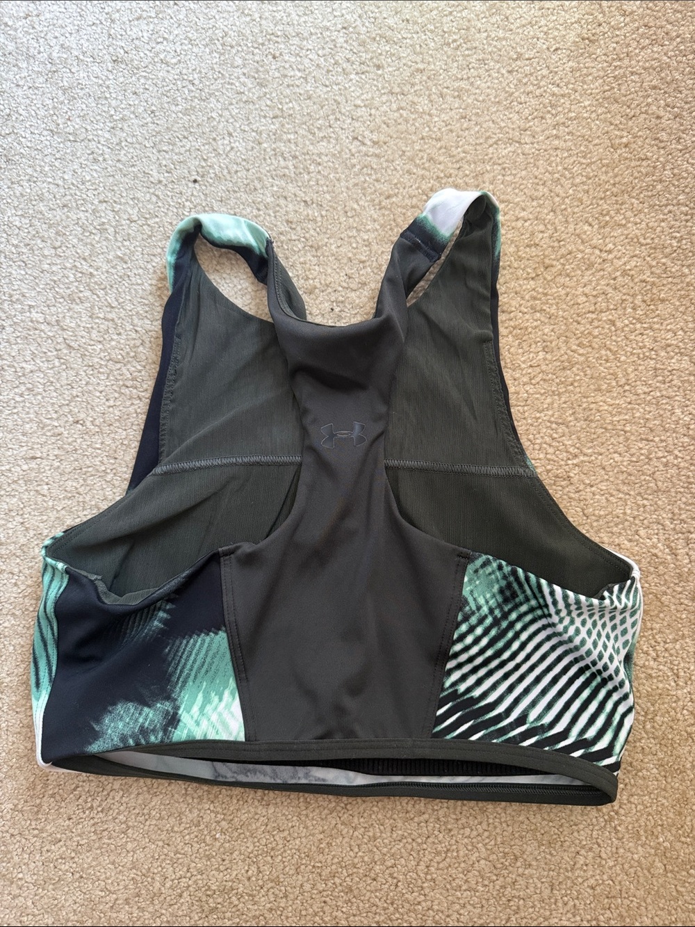 Under Armour Mint Green & Black High-Neck Racerback Sports Bra - Picture 2 of 3